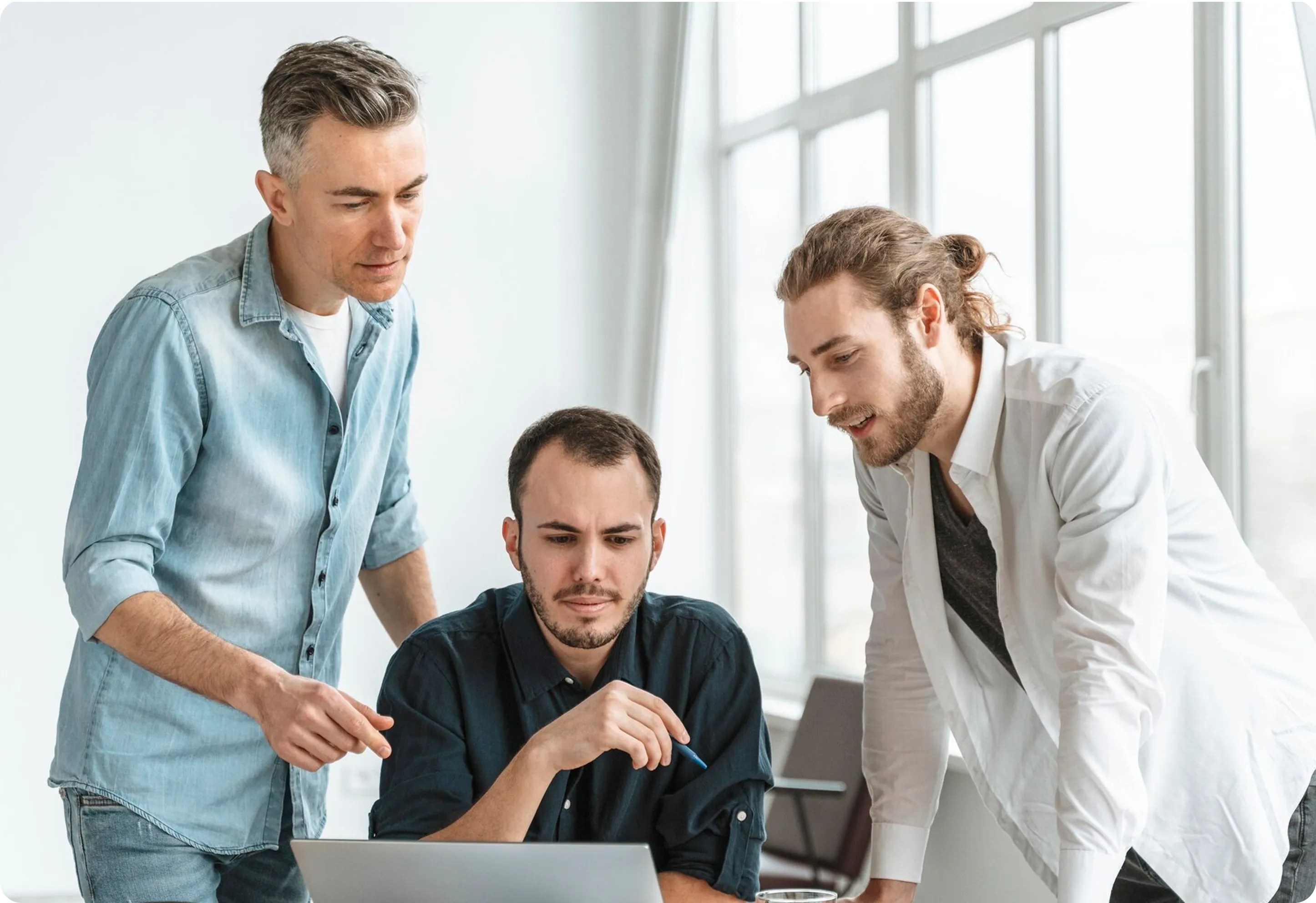 Image of our team working